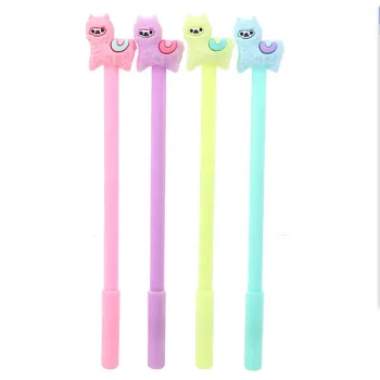 Custom Novelty Silicone Cartoon Alpaca Pen for Kids