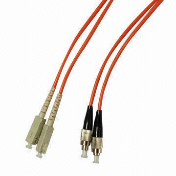 3.0mm Fiber-optic Patch Cord with FC/PC-SC/PC MM, 50/125, Duplex and Low-insertion Loss