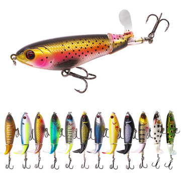 NEWMAJOR 10.5cm 17g Artificial Popper Fishing Lure with Rotating Tail