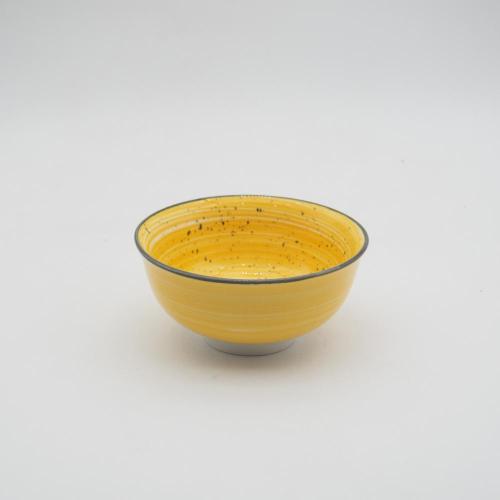 Set di pinne in porcellana in ceramica gialla in stile dipinto a mano di lusso