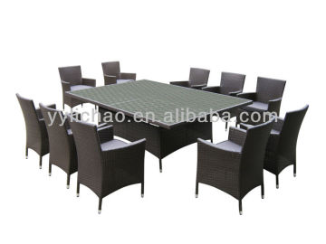 steel frame brown wickers table set