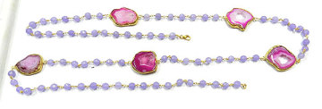925 Sterling Silver Pink Window Druzy necklace