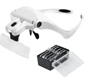 LED Magnifying Eyeglasses with Built-in Headlight for Eyelash Amplification and Tattoo Detailing