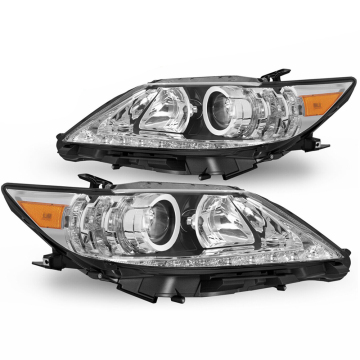 Halogen Projector Headlights Assembly Replacement Set Left+Right for 2013-2015 Lexus ES350 ES300h 2014 Chrome Clear