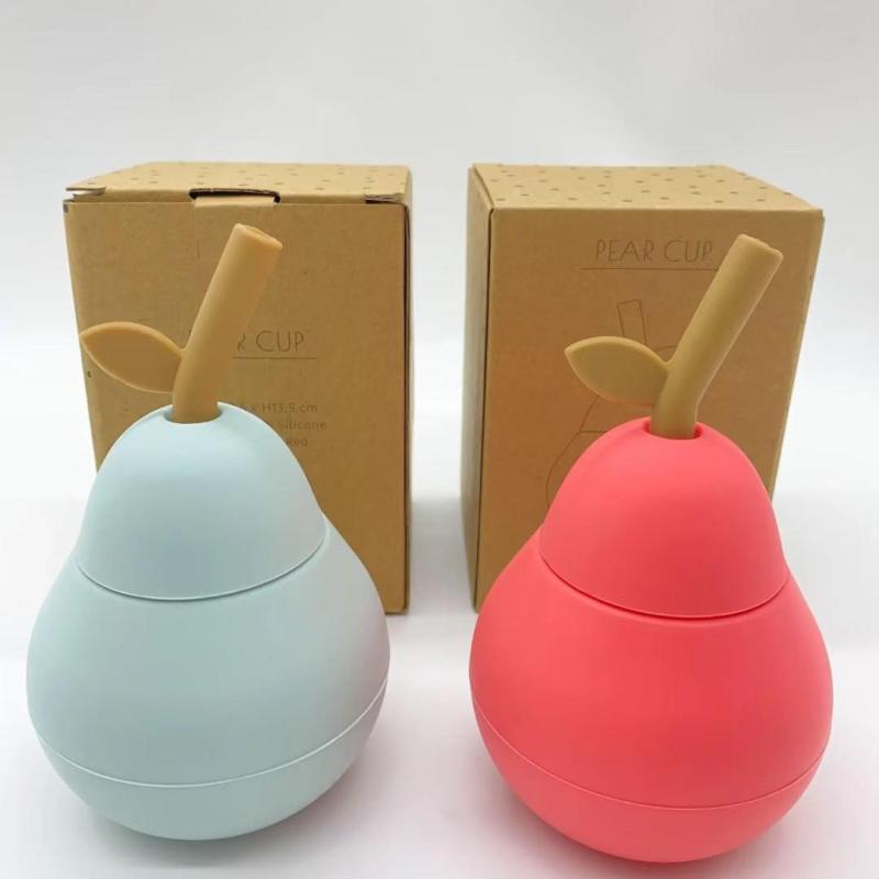 Silicone Pear - shaped Anti - slip Straw Cup