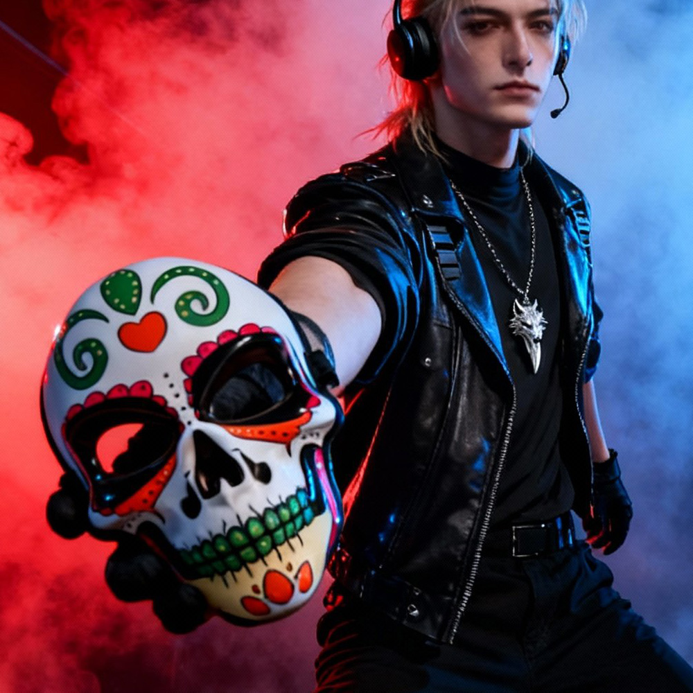 Day Of The Dead Floral Skull Mask