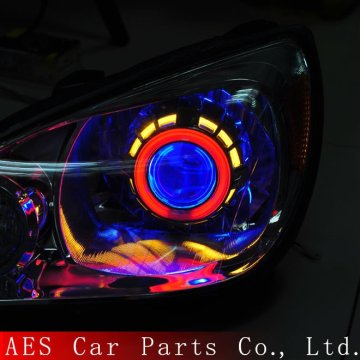 HOT!!Automobile&motorcycle projector headlight with angel eye,car double angel eye projector headlights