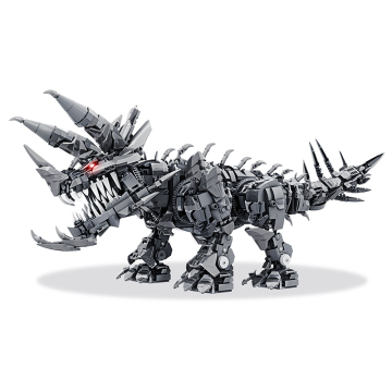 DIY Tyrannosaur Dinosaur MOC Puzzle Building Block Block Toy สำหรับเด็ก - แบบจำลองพลาสติกอนุภาคขนาดเล็กเพื่อการศึกษา