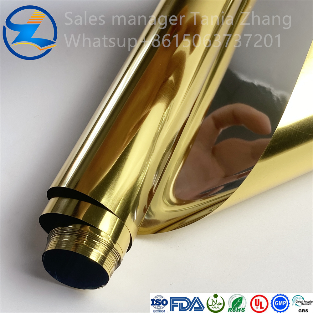 Foil Gold Pet Film Roll For Gift Wrapping10 Jpg