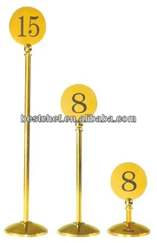 Heavy-duty stainless steel round Table number stand