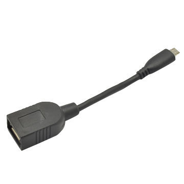 USB A Female to Micro USB Extension Cable with Black Color