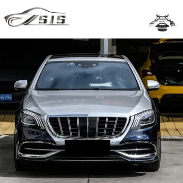 2018-2020 S-Class W222 S500 S550 Front Bumper Grille and Rear Diffuser Exhaust Tips - Plastic Body Kit