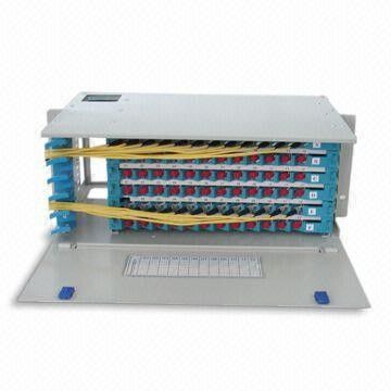 1u 24 Port Fiber Optic Odf For Netwrok Distribution , Fc St Fiber Optic Unit