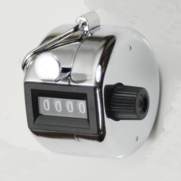Silver Mini People Doorman Hand Tally Counter 4 Digit Number for Golf Sport