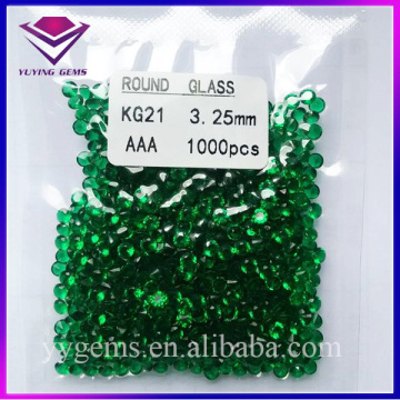 KG21 Green Brilliant Round Shape Synthetic Glass Gemstone Jewelry India