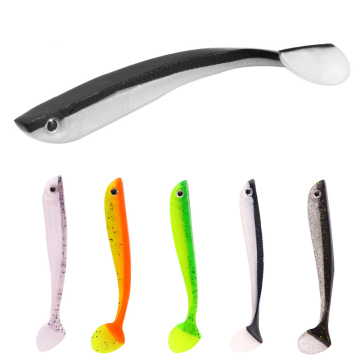 Groothandel 4 stks/tas 105 mm 6.2G Paddle T staart zachte trolling zwem aas vis kunstaas