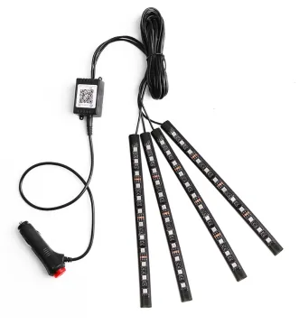 RGB 12V App-Controlled Underglow LED Strip Kit: Enhance Your Car's Interior Atmosphere with Flexible, Decorative Lighting