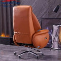 Chaise pivotante en cuir en métal pour chaise de boss de bureau