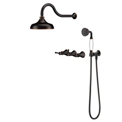 Oil Rubbed Bronze 3 Handle Shower Faucets
