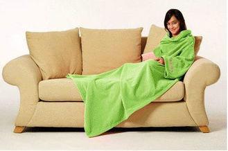 Coral Fleece Blanket With Sleeve , Soft Home Coral Blanket