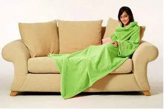 Coral Fleece Blanket With Sleeve , Soft Home Coral Blanket