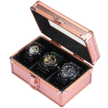 Slots Clear Glass Cover Rose Gold Watch Storage Box: A Stylish Watch Packaging Collection Box