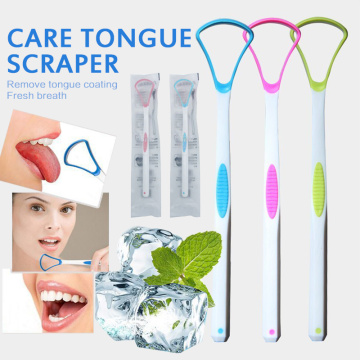 1Pc Tongue Cleaner Plastic Scraper Tounge Oral Mouth Hygiene Care Food-grade Material Random Color