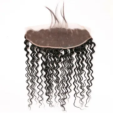 Deep Wave 13x4 Lace Frontal Closure Pre Plucked Natural Hairline with Baby Hair Ear to Ear Remy Human Hair Lace Frontal Closures