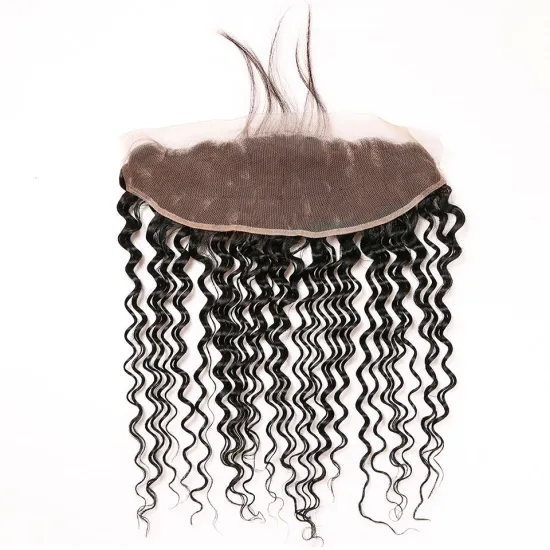 Deep Wave 13x4 Lace Frontal Closure Pre Plucked Natural Hairline with Baby Hair Ear to Ear Remy Human Hair Lace Frontal Closures