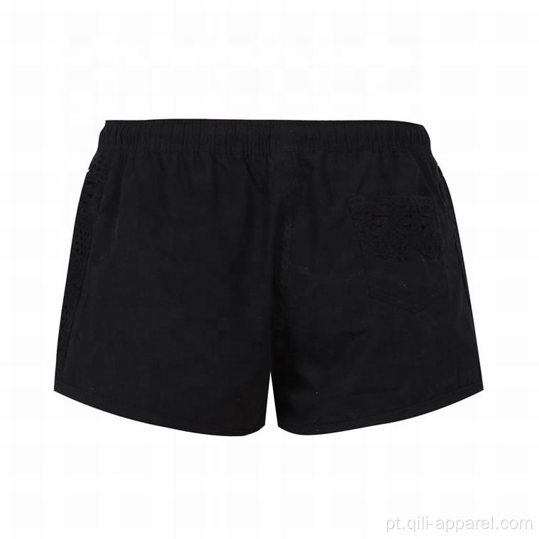 Shorts de natação verão preto quente feminino surf