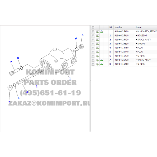 Komatsu prioriteitsventiel 419-64-25400 voor WA320-3