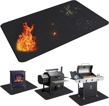 Outdoor Grill Under Grill Mat Double-Sided Fireproof Grill Pad Fire Pit Mat