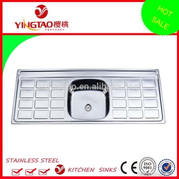 Middle East double drainer single bowl sink,1.5 meter stainless steel sink