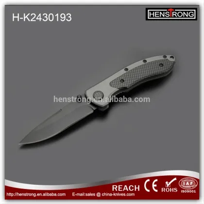 Black Coated Blade Aluminum Handle Folding Knives