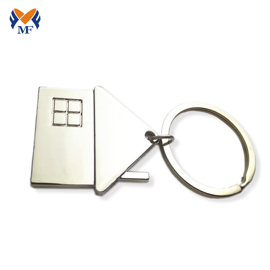 Metal cheap price house shape keychain