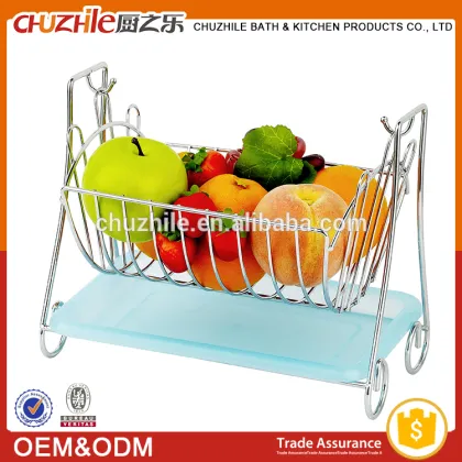 Home Basics iron or stainless steel chome painted fruit storage rack