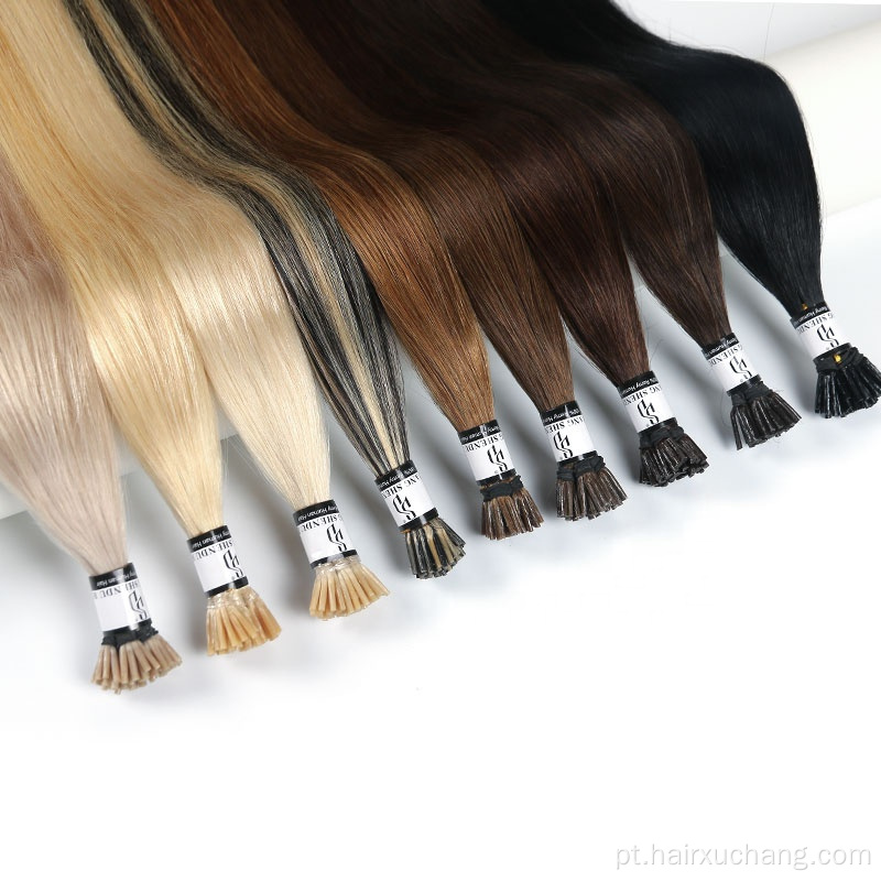 Índia queatina pré -ligada Remy I ponta Extensões de cabelo Cutículas por atacado Alinhadas 100% Extensão natural Extensão Humana Fornecedores ITIP