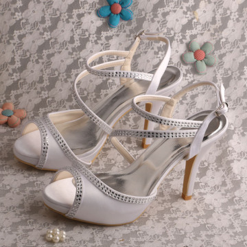 White Wedding Bridal Sandals