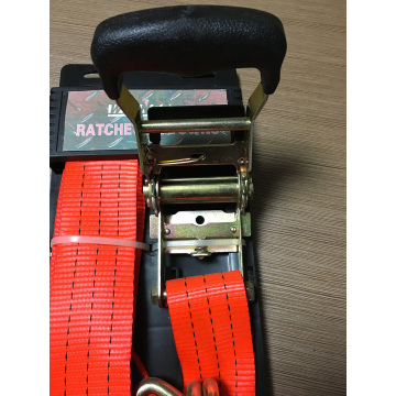 50mm Packaged Ratchet Tie Down Red Lashing Strap with 2000KGS