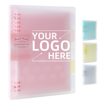 High Quality Custom Logo A4 A5 B5 Colorful PP Cover Loose Leaf Notebook