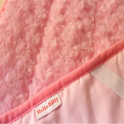 Hello Kitty bed set embroider blanket rose velvet