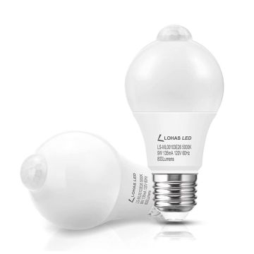 Daylight A19 PIR Motion Sensor Lights - New Arrival Indoor/Outdoor Bulbs with Day and Night Sensor