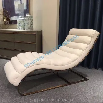 Factory Manufacture Stainless Steel Balcony Leather Lying Bed Lazy Sofa