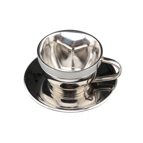 Heart Shape Double Wall Coffee Cup with Saucer