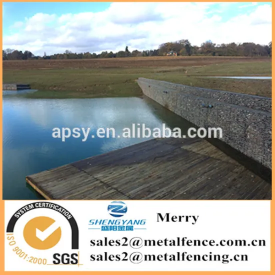 1.5mX1mX0.5m galvanized Gabion Galfan 3mm stone basket lake and resevoir created using welded gabion box