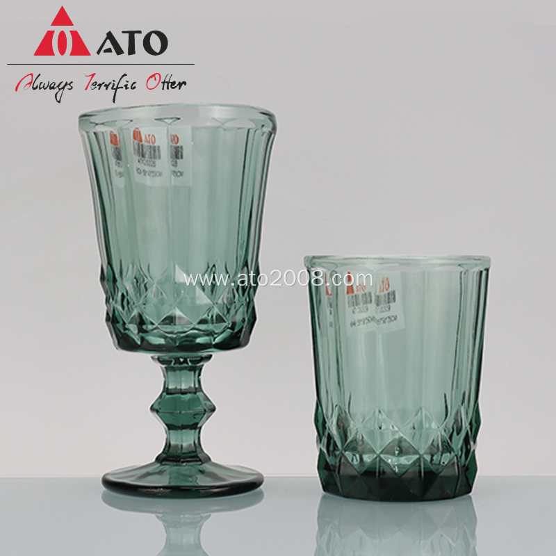 Green design glassware colored goblets wine glass cup