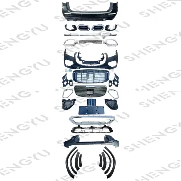 Maybach-Style Auto Parts for Benz GLS W167 (20-24) - Bumper Assembly, Rear Lip, Exhaust Pipes, Grille