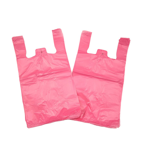 Bolsa de impresion personalizada de plastico no tejido rosa venta al por mayor