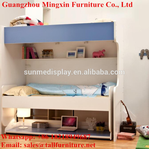 Folding children bed cute kids bunk bed with study desk Murphy wall bed MK16