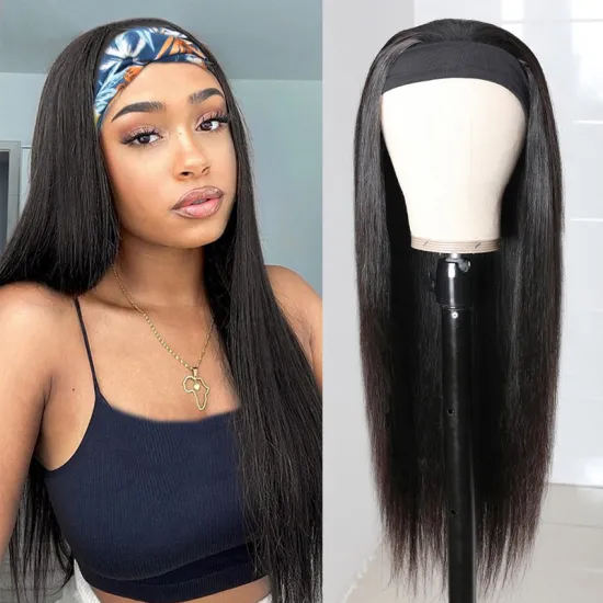 REINE Headband Wigs Glueless Straight Human Hair Wigs Best Half Wigs 14-26 Inch